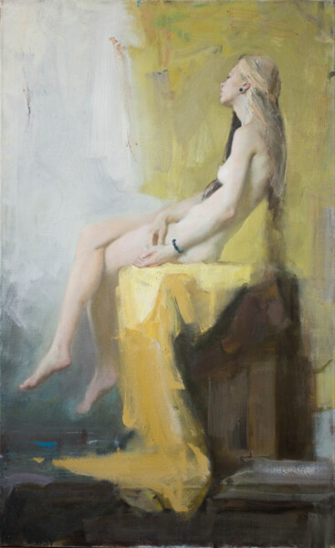 Painting titled "Morning languishing" by Mikhail Sol, Original Artwork, Oil