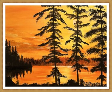 Painting titled "Alkonyat" by Endre Szalontai, Original Artwork, Acrylic