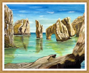 Painting titled "Sziklák közt" by Endre Szalontai, Original Artwork, Acrylic