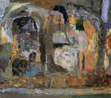 Peinture intitulée "Quand ta nuit s’orn…" par Olga Richir, Œuvre d'art originale, Huile