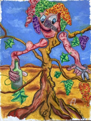 Peinture intitulée "LE VIGNERON" par Philippe Savage, Œuvre d'art originale, Pastel