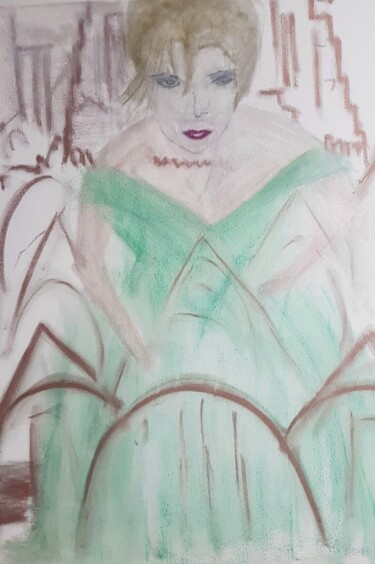 La Mariée était en vert arsenic! Malerei mit dem Titel "La Mariée était en…" von Maryse Faroux-Petiteau, Original-Kunstwerk, Pastell Auf Keilrahmen aus Holz…