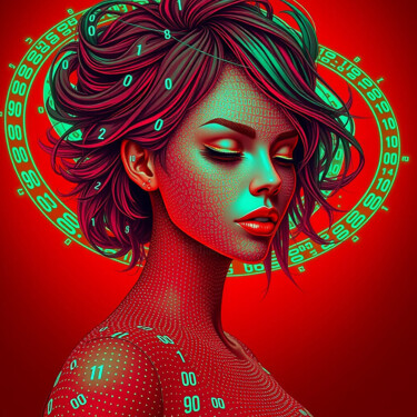 Digital Arts titled "BINARY MODE 101010" by Modane, Original Artwork, AI generated image