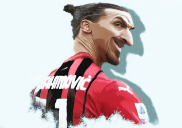 제목이 "zlatan ibrahimovic"인 디지털 아트 Michel Fourgon로, 원작, 디지털 페인팅