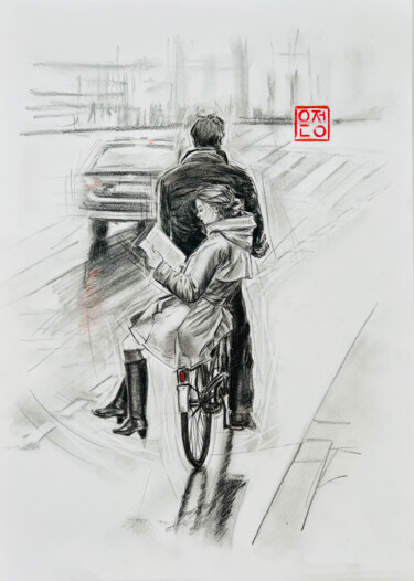 제목이 "Twosome #2"인 그림 Natali Part로, 원작, 숯