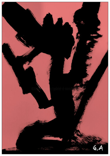 Danse Exorciste: Pazuzu Contre Lamashtu - Calligraphie Brute Digitale Kunst getiteld "Danse Exorciste: Pa…" door Gaboriau Gérald, Origineel Kunstwerk, pigmenten