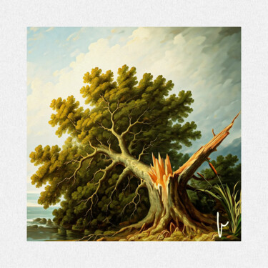 Arts numériques intitulée "Le chene et le rose…" par Jean Paul Pierozzi, Œuvre d'art originale, Peinture numérique