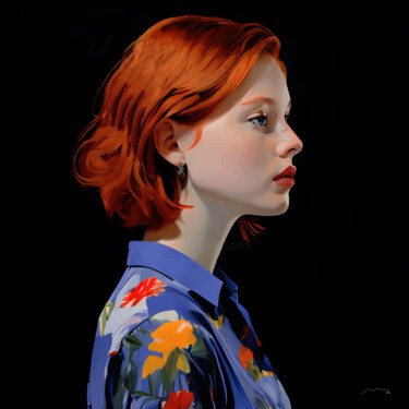 제목이 "Redhead Woman Portr…"인 디지털 아트 Marco Victorino로, 원작, 디지털 페인팅