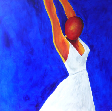 Painting titled "blanco" by Valentine Tourmetz, Original Artwork, Acrylic Mounted on Wood Stretcher frame