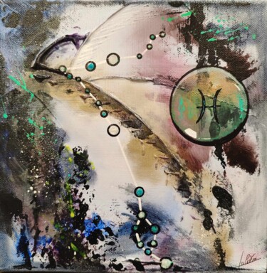 Peinture intitulée "Pisces 2" par Julien Abstrait, Œuvre d'art originale, Acrylique Monté sur Châssis en bois