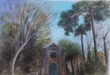 Peinture intitulée "Jardim do Palácio d…" par Ione Crusoé, Œuvre d'art originale, Aquarelle