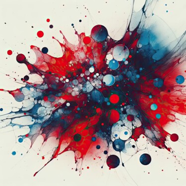 Digital Arts titled "Explosive Echoes" by Jeff Iverson, Original Artwork, 2D Digital Work Mounted on Wood Stretcher frame