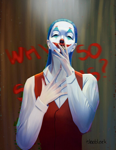 Arts numériques intitulée "The Joker" par Islaablack, Œuvre d'art originale, Peinture numérique