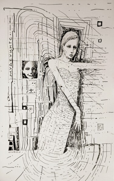 Dessin intitulée "Electric Mood swings" par Milto Sideris, Œuvre d'art originale, Encre