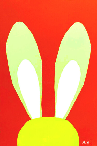 Cute Rabbit Ears Poster - Minimalist Bunny Wall Art