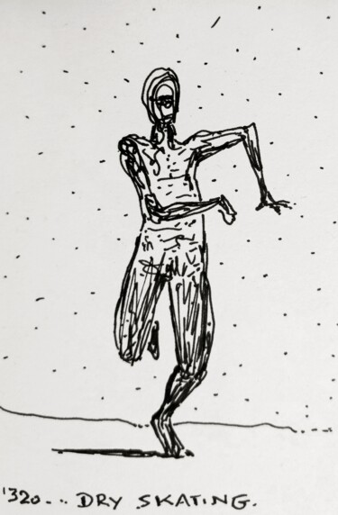 Dry skating while singing Dibujo titulada "Dry skating while s…" por Milto Sideris, Obra de arte original, Tinta