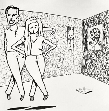 Drawing titled "Watch out" by Milto Sideris, Original Artwork, Ink