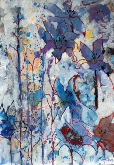 Pintura intitulada "Fantasy with Flower…" por Rakhmet Redzhepov, Obras de arte originais, Acrílico
