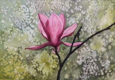 绘画 标题为“Magnolia” 由Hanna Samoilenko, 原创艺术品, 水彩