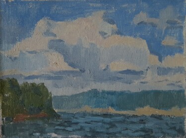 "Облачно. Этюд" başlıklı Tablo Варвара Калашникова tarafından, Orijinal sanat, Petrol Ahşap Sedye çerçevesi üzerine monte ed…