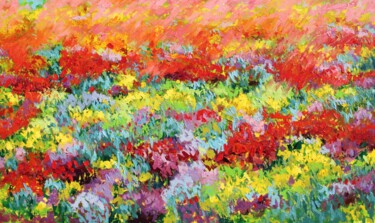 Painting titled "Blooming vibrance" by Ashwini Patil, Original Artwork, Oil