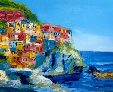 绘画 标题为“Cinque terre” 由Ashwini Patil, 原创艺术品, 油