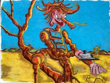 Pintura intitulada "LE MENUISIER" por Philippe Savage, Obras de arte originais, Pastel