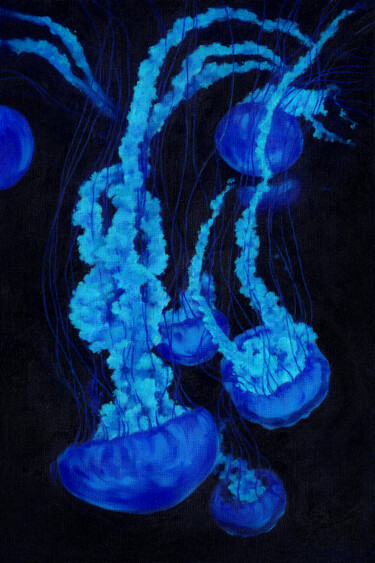 ""Floating Threads"…" başlıklı Tablo Valeria Gok tarafından, Orijinal sanat, Petrol