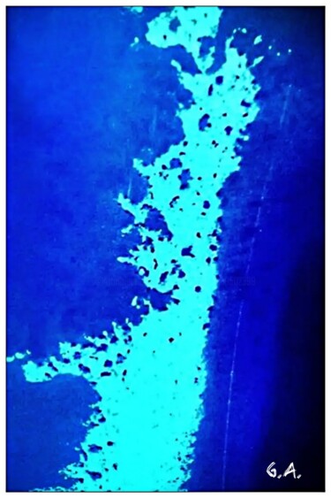 Le Voile de Niflheim : Mix Medium Blue Abstract Art