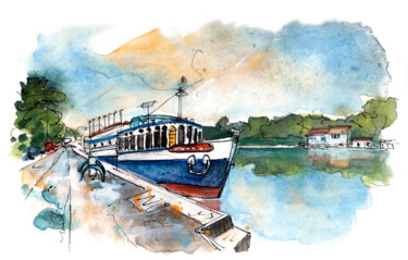 「Avignon View 08」というタイトルの絵画 Miki De Goodaboomによって, オリジナルのアートワーク, グワッシュ水彩画