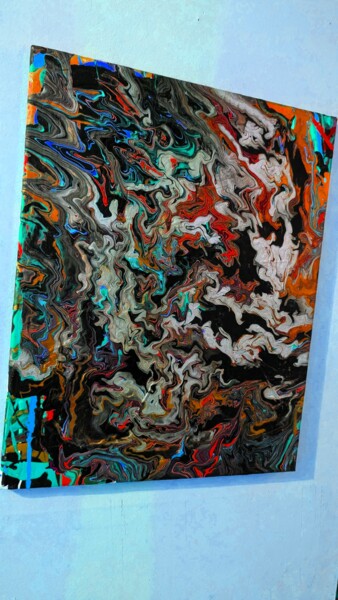 Peinture intitulée "lunatike" par Saskia Hartog (Femme Caméléon), Œuvre d'art originale, Acrylique