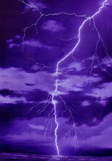 ""The Storm" - Light…" başlıklı Tablo Valeria Gok tarafından, Orijinal sanat, Petrol