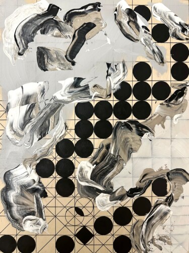 Painting titled "Mosa II" by Nikaleona, Original Artwork, Acrylic Mounted on Wood Panel