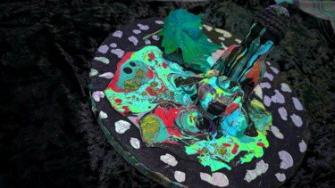 Peinture intitulée "Clémentine" par Saskia Hartog (Femme Caméléon), Œuvre d'art originale, Acrylique