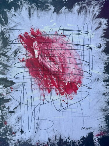Schilderij getiteld "Forbidden Love (V)" door Aatmica Ojha, Origineel Kunstwerk, Acryl
