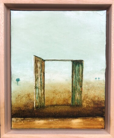 Schilderij getiteld "évasion N°4" door Eric Herrmann, Origineel Kunstwerk, Olie Gemonteerd op Frame voor houten brancard