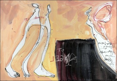 Schilderij getiteld "To Angel" door Jiri Havlik, Origineel Kunstwerk, Acryl