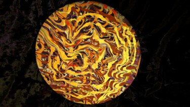 Peinture intitulée "Orange l'infini" par Saskia Hartog (Femme Caméléon), Œuvre d'art originale, Acrylique