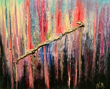 Painting titled "La Voie Entravée" by Nathalie Morin, Original Artwork, Acrylic Mounted on Wood Stretcher frame