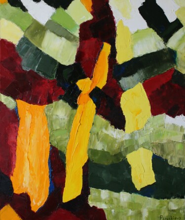 Peinture intitulée "verger" par Isabelle Paraskiova, Œuvre d'art originale, Huile Monté sur Châssis en bois