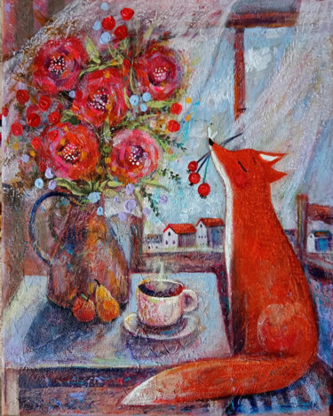 Painting titled "Breeze Spring" by Ulia Potasova Vostrikova, Original Artwork, Acrylic Mounted on Wood Stretcher frame