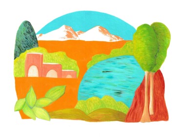 Painting titled "A3 (1) - 12/24 - te…" by Manuela Ferreira, Original Artwork, Tempera Mounted on Wood Panel