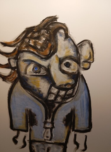 Peinture intitulée "la petite fille qui…" par François Devreux, Œuvre d'art originale, Huile
