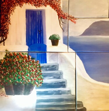 Pintura intitulada "Aegean blue" por Penelope Giannakopoulou, Obras de arte originais, Acrílico