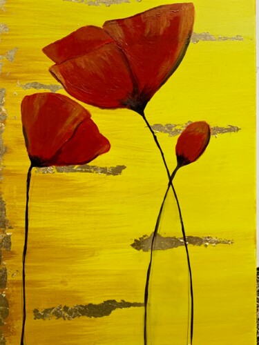 绘画 标题为“Poppies so red” 由Penelope Giannakopoulou, 原创艺术品, 丙烯