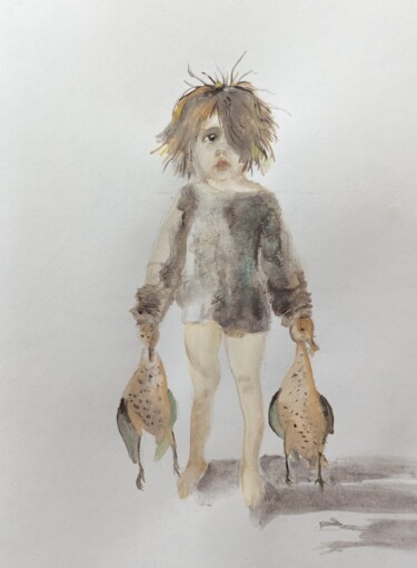 Painting titled "Anyone can offend h…" by Oksana Gromova, Original Artwork, Watercolor