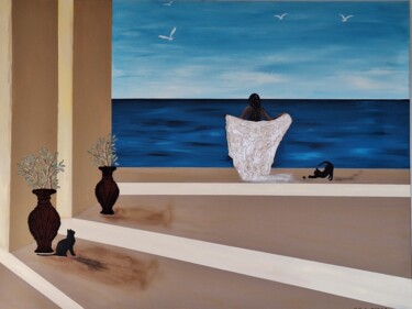 Peinture intitulée "Calypso" par Nathalie Mitifiot Zeiger, Œuvre d'art originale, Acrylique Monté sur Châssis en bois