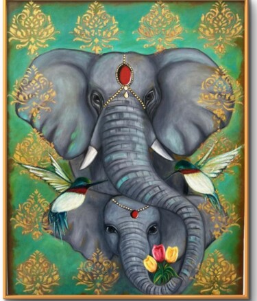 Schilderij getiteld "Guardian of herds" door Smitazart, Origineel Kunstwerk, Acryl