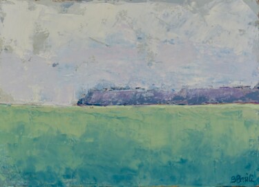 Peinture intitulée "Le Havre vu de Trou…" par Bénédicte Basili, Œuvre d'art originale, Huile Monté sur Châssis en bois