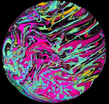 Peinture intitulée "Citron lunatike" par Saskia Hartog (Femme Caméléon), Œuvre d'art originale, Acrylique